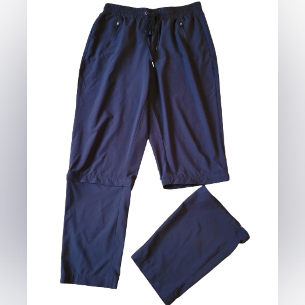 PENNINGTONS ACTIVEZONE Black Zip Convertible Leisure Pants, Size X